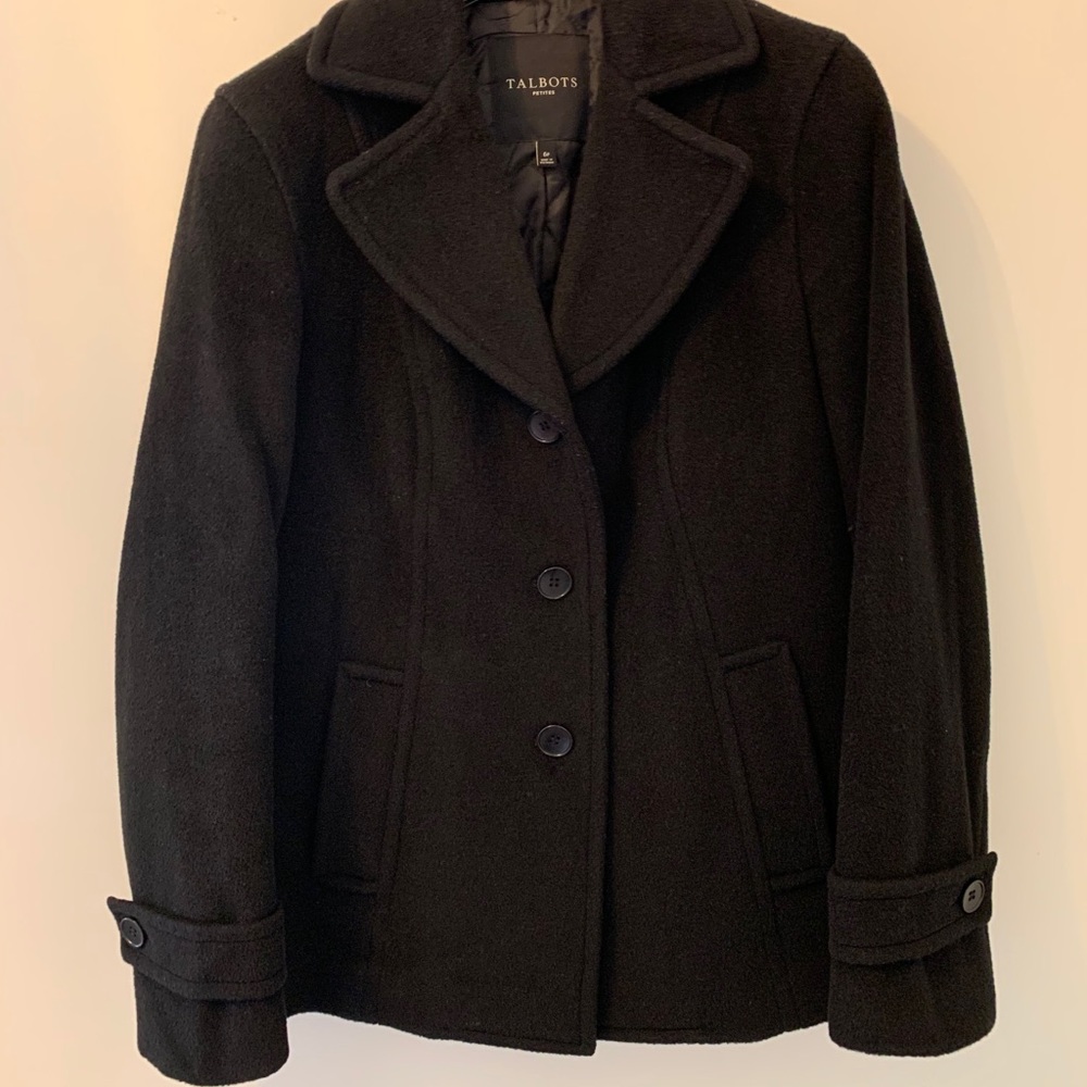Women Talbots Wool Coat 6 Petite